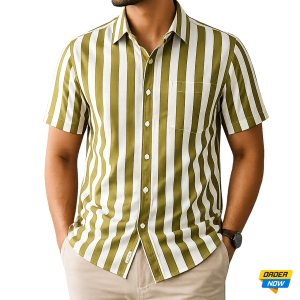 1 Pcs Half Sleeve Print Shirt-Lemon